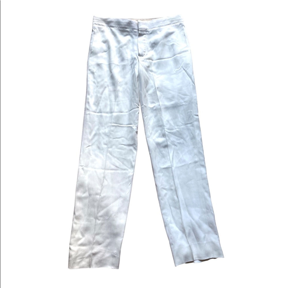 Chloé Ivory Crepe Suit Pants Front Pleat